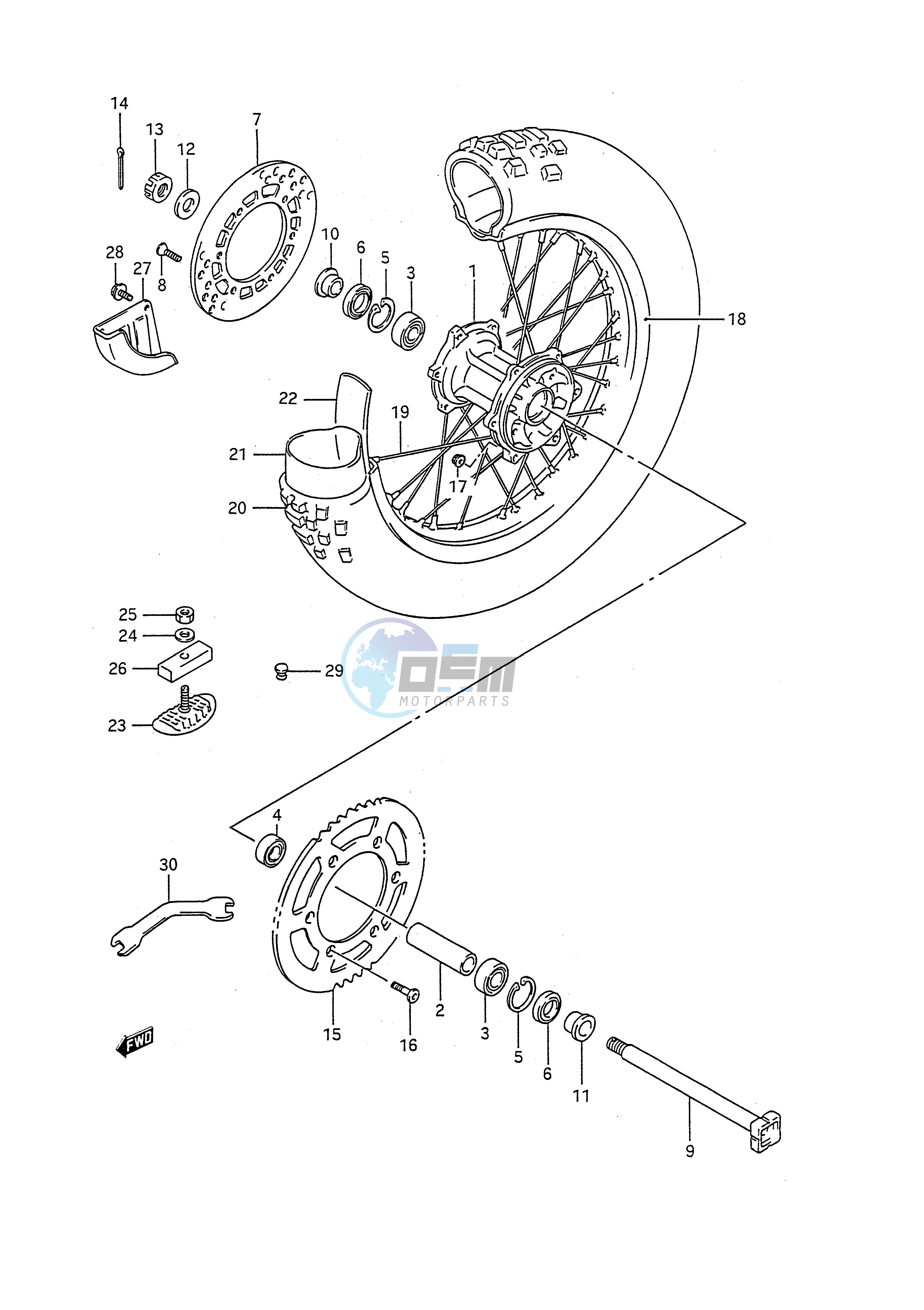 REAR WHEEL (MODEL L M)