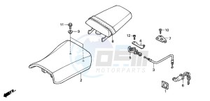 CBR600F drawing SEAT (CBR600F42-3/FS/FR)