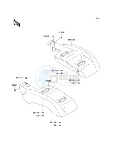 KAF 400 B [MULE 600] (B6F-B9F) B7F drawing REAR FENDER-- S- -