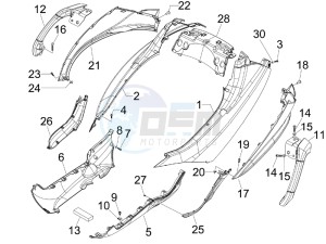 MP3 300 ie Touring drawing Side cover - Spoiler