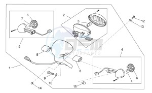 V7 Racer 750 drawing Rear lights