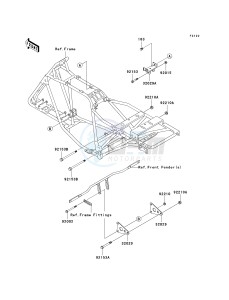 KLF 250 A [BAYOU 250] (A6F-A9F) A8F drawing ENGINE MOUNT