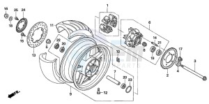 CB1300F1 CB1300SUPER FOUR drawing REAR WHEEL