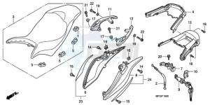 CB600F3A France - (F / CMF ST) drawing SEAT/REAR COWL