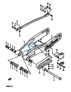 RM250 (G-H) drawing REAR SWINGING ARM (MODEL G)