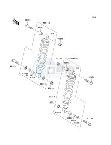 KVF 650 F [BRUTE FORCE 650 4X4I] (F6F-F9F ) F8F drawing SHOCK ABSORBER-- S- -