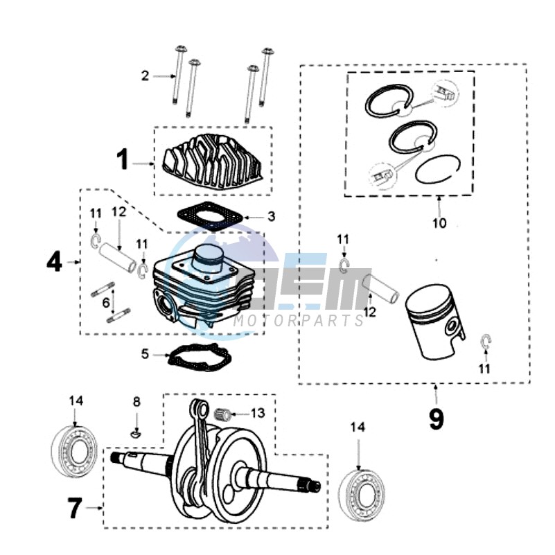 CRANKSHAFT AND CYLINDER