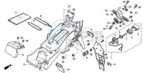 CBR600F4 drawing REAR FENDER (CBR600F42-3/FS/FR)