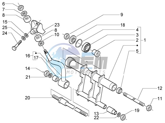 Swinging arm