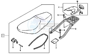 SUPER DUKE 125 drawing BUDDYSEAT - REAR LUGGAGE FRAME