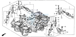 RVF750R drawing THROTTLE BODY (ASSY.)