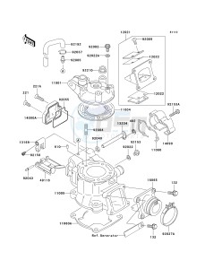 KX 100 A [KX100 MONSTER ENERGY] (A6F - A9FA) D8F drawing CYLINDER HEAD_CYLINDER