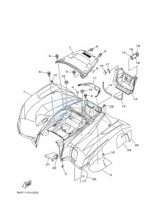 YFM700FWAD GRIZZLY 700 EPS (BLTT) drawing REAR FENDER