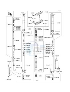 KX 450 D (KX450F) (F8F) D8F drawing FRONT FORK