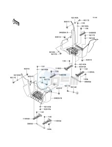 KVF 750 B (BRUTE FORCE 750 4X4I) (B6F-B7FA) A6F drawing FOOTRESTS