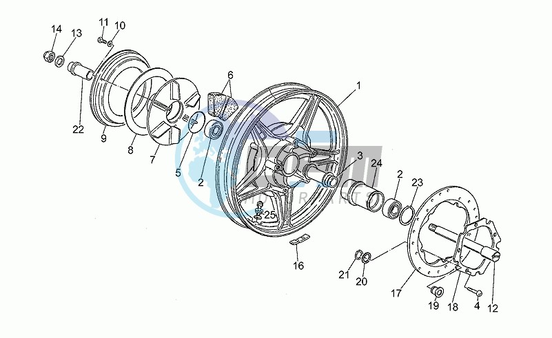 Rear wheel, alloy