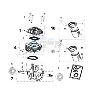 FIGHT RIX drawing CRANKSHAFT AND CYLINDER PULSAIR