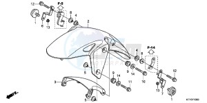 CBR125RTC drawing FRONT FENDER