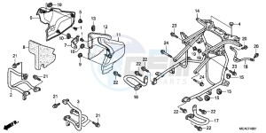 GL1800D GoldWing - GL1800-D UK - (E) drawing ENGINE GUARD (GL1800C/ D/ E/ F/ G)