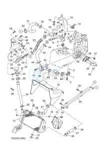 YPR400RA XMAX 400 ABS EVOLIS 400 ABS (1SDF) drawing RADIATOR & HOSE