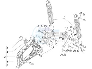 MP3 300 ie lt Touring drawing Rear suspension - Shock absorbers