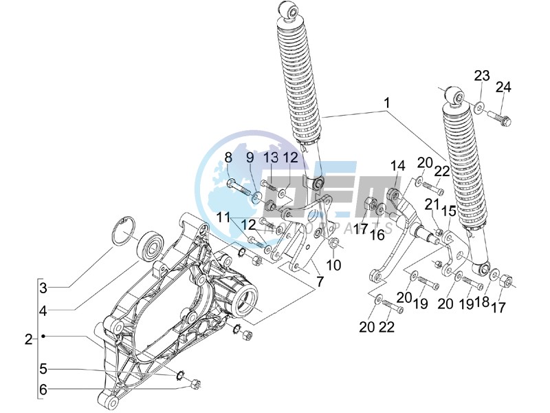 Rear suspension - Shock absorbers