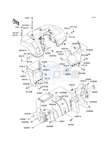 KVF650 D [BRUTE FORCE 650 4X4] (D1) D1 drawing FRONT FENDER-- S- -