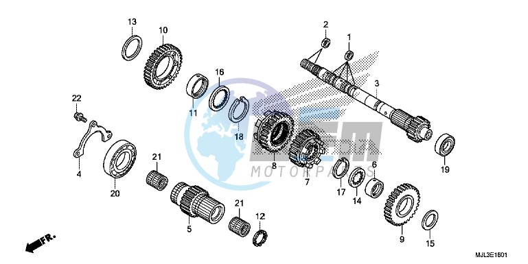 TRANSMISSION (MAINSHAFT) (NC700XD/ 750XD)