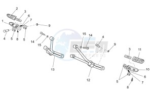 V7 Stone 750 drawing Rear footrests