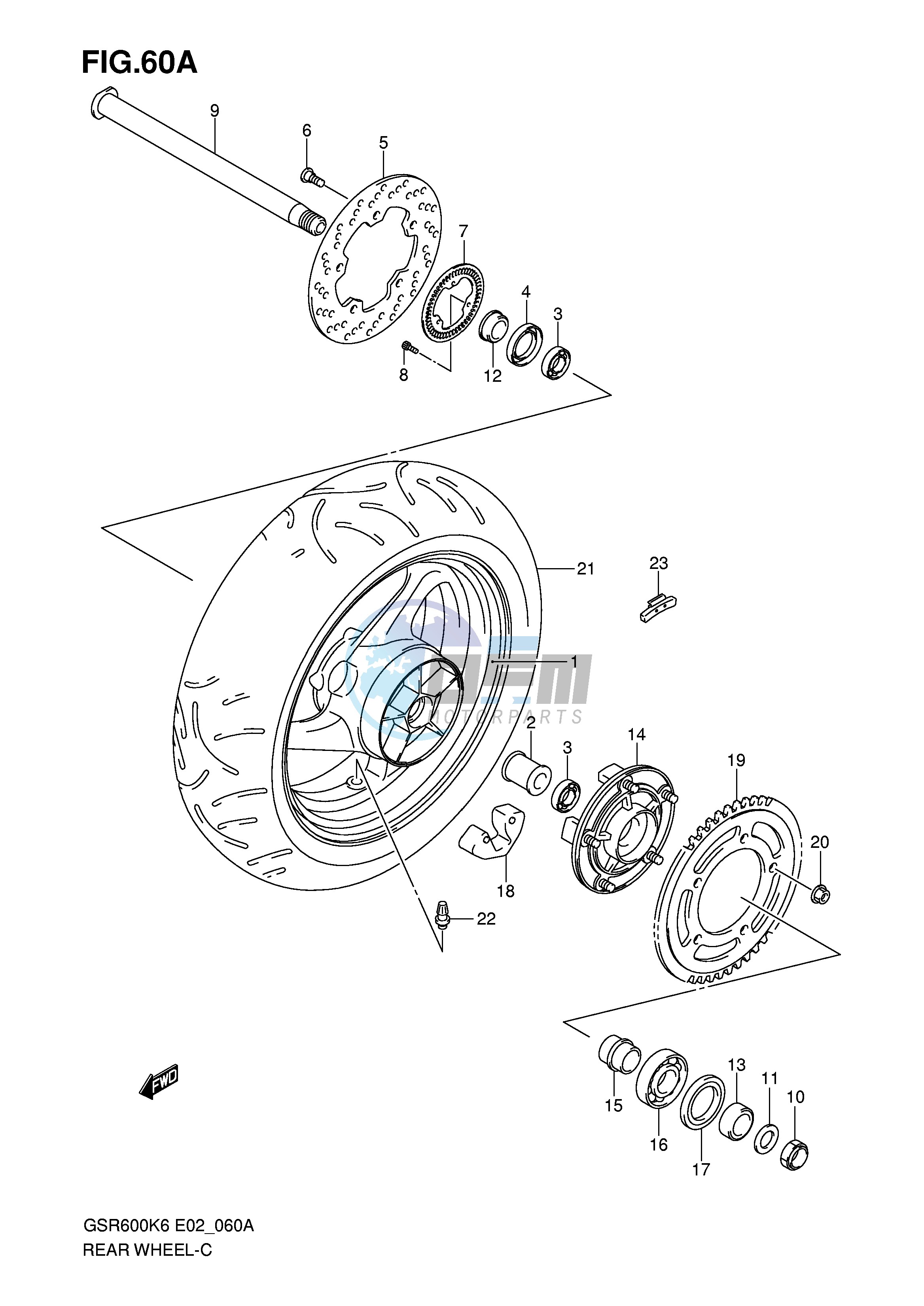 REAR WHEEL (GSR600AK7 UAK7 AK8 UAK8 AK9 UAK9 AL0 UAL0)