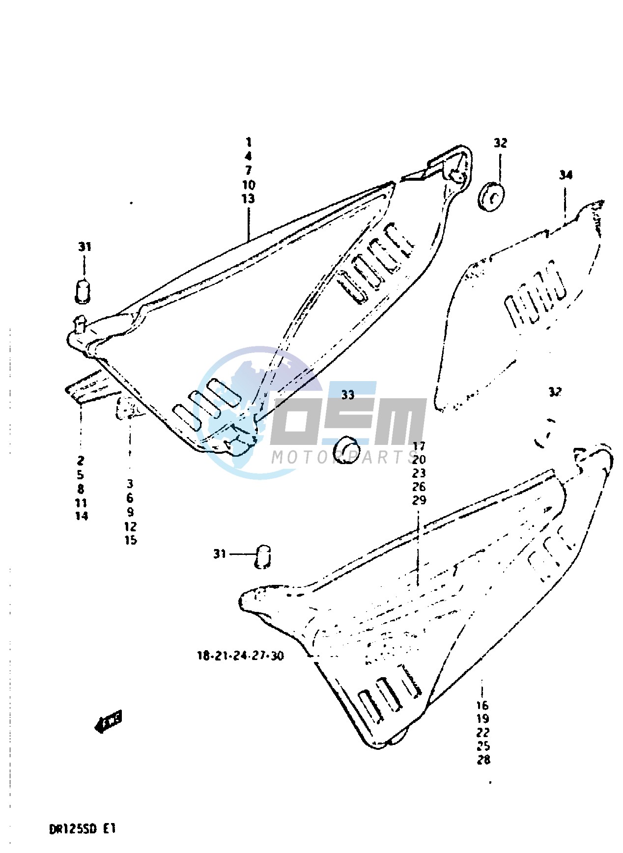 FRAME COVER (MODEL D:E2, E4, E15, E17, E18, E21, E25, E26)