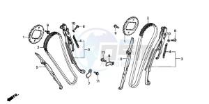 NV400C drawing CAM CHAIN/TENSIONER