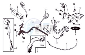 JOYRIDE 125 drawing HANDLEBAR / MIRRORS / COWLING