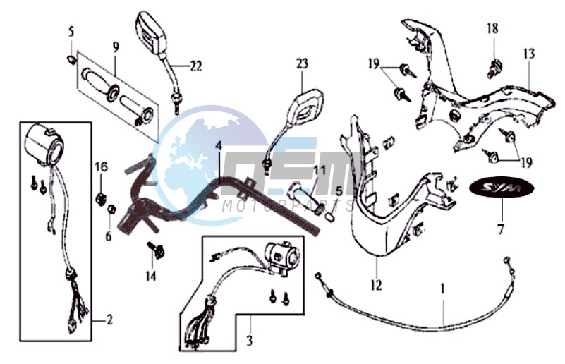 HANDLEBAR / MIRRORS / COWLING