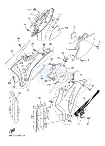 WR250F (1HCE) drawing SIDE COVER