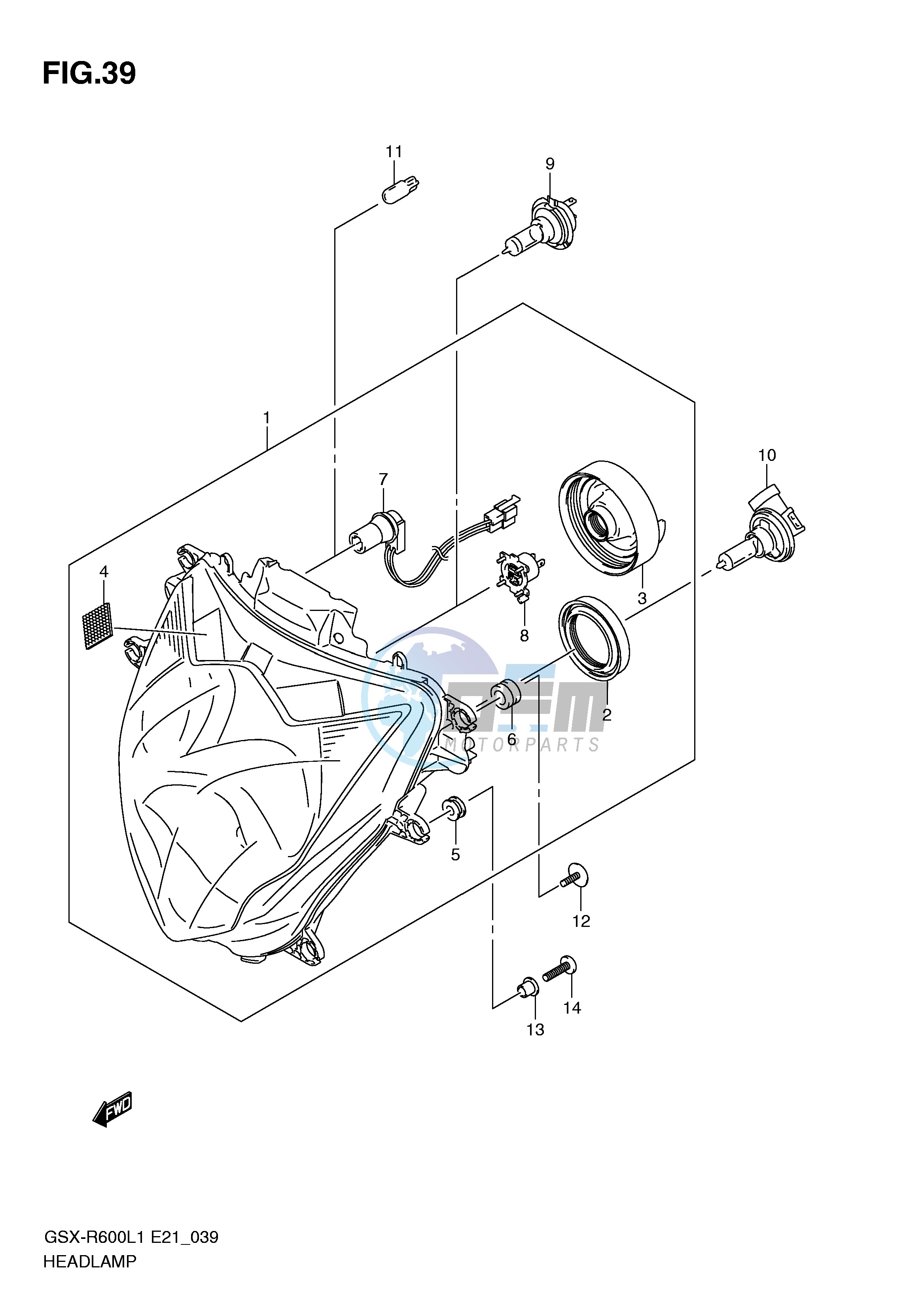 HEADLAMP (GSX-R600UFL1 E21)