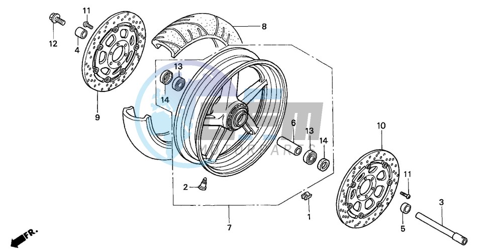 FRONT WHEEL (VTR1000SP2/3 /4/5/6)