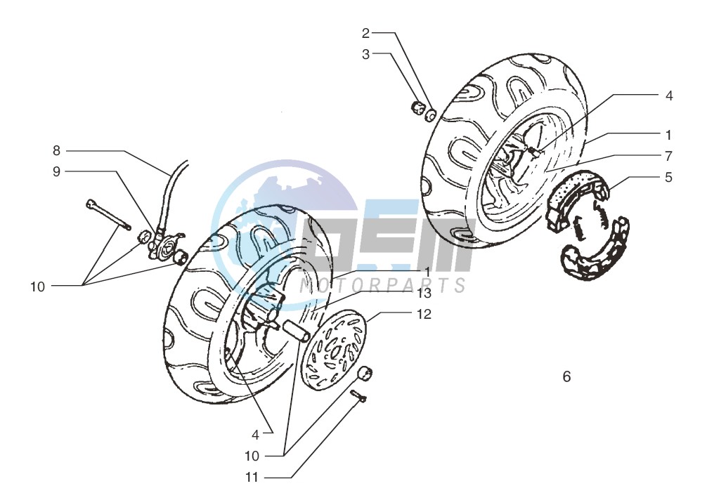 Front wheel-Rear wheel