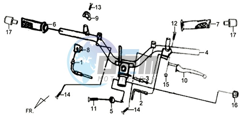 CABLE - SWITCH - HANDLE LEVER / X'PRO 50 (45 KM/H) (AE05W4-EU) (L4-M1)