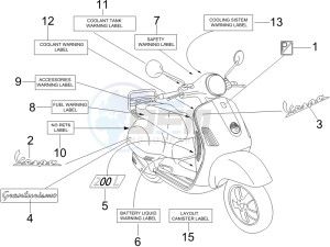 Granturismo 200 L USA drawing Plates - Emblems