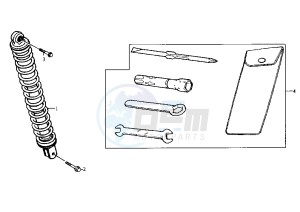 CINDERELLA - 50 cc drawing REAR SUSPENSION