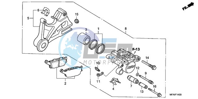 REAR BRAKE CALIPER (CBF1000)