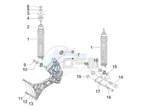 Runner 125 ST 4T E3 (EMEA) drawing Rear suspension - Shock absorber/s