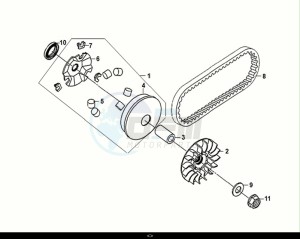 FIDDLE IV 125 (XG12WW-IT) (E5) (M1) drawing MOVABLE DRIVE FACE ASSY