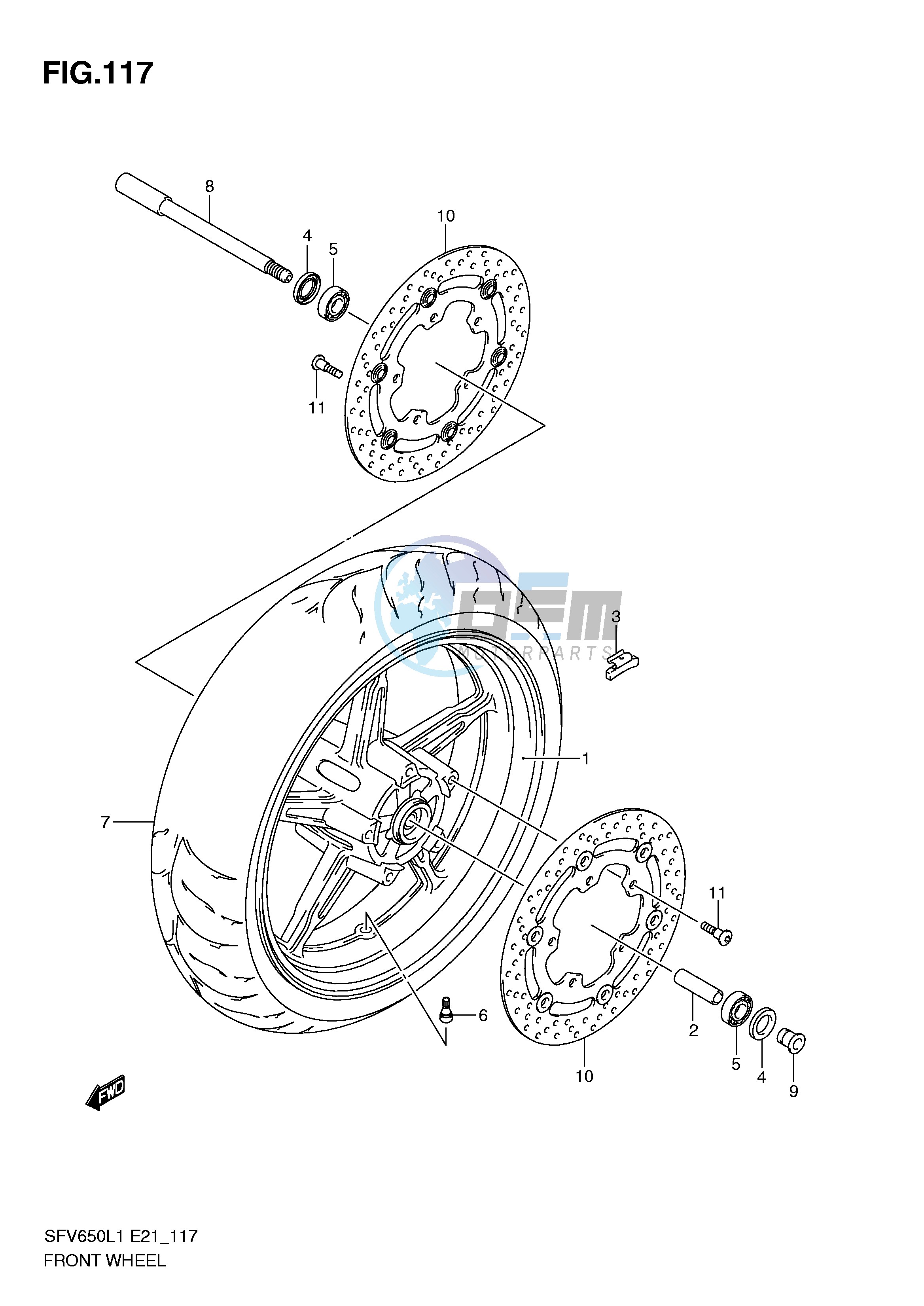 FRONT WHEEL (SFV650L1 E24)