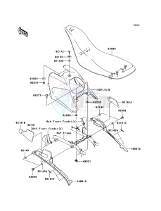 KFX700 KSV700-A2 EU drawing Seat