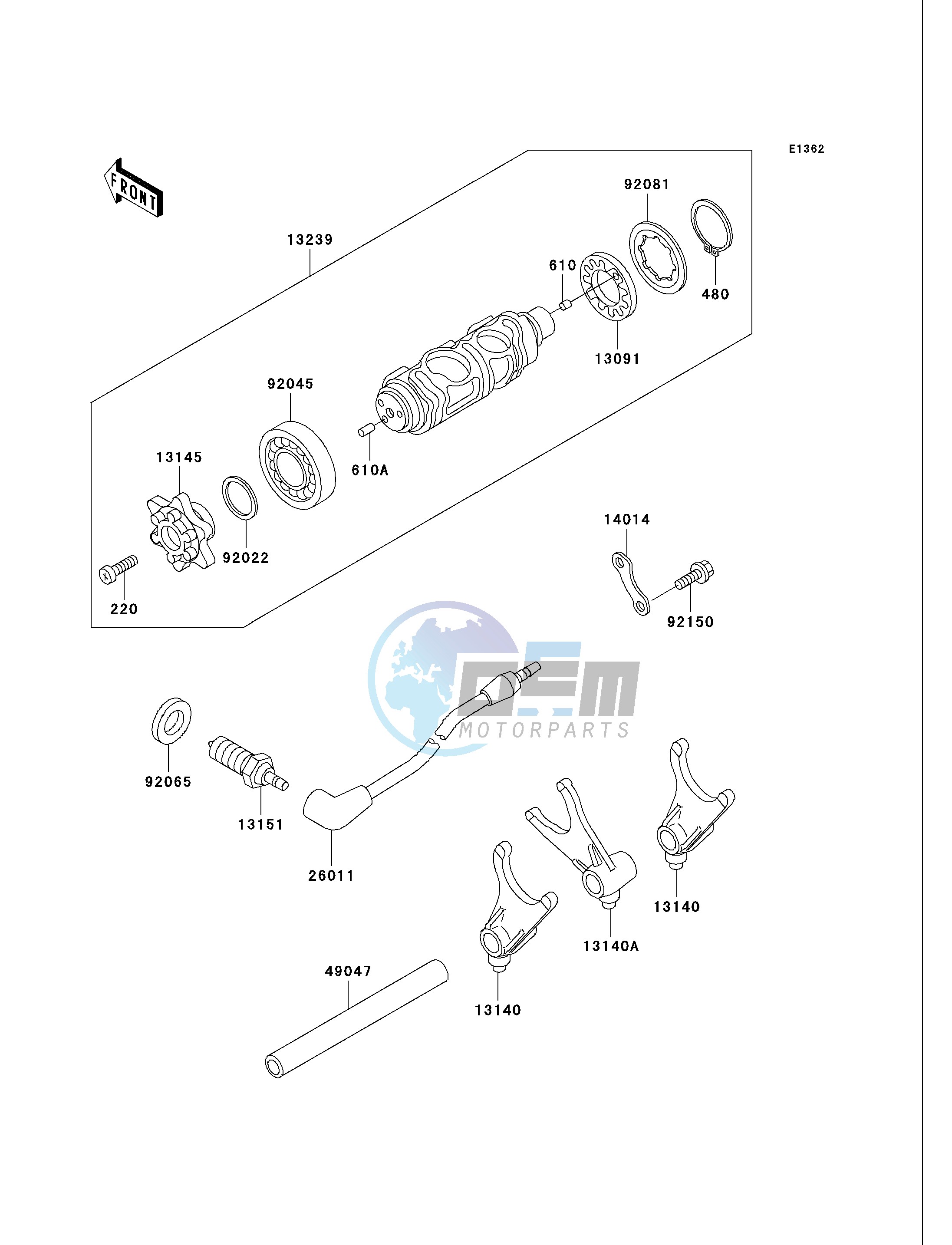 GEAR CHANGE DRUM_SHIFT FORK-- S- -