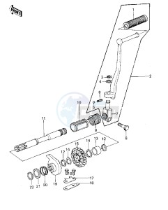 KZ 1000 A [KZ1000] (A1-A2A) [KZ1000] drawing KICKSTARTER MECHANISM -- 77-78 A1_A2_A2A- -