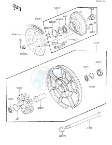 KZ 700 A (A1) drawing REAR WHEEL_HUB_CHAIN