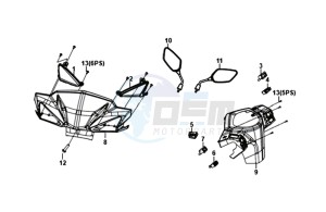 ORBIT III 125 (L8) EU EURO4 drawing HEADLIGHT COVER / MIRRORS /  SWITCHES